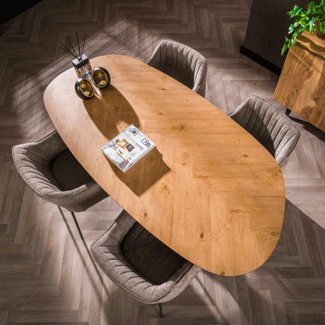 Table à manger organique Annemé en chevrons 180 x 95 cm 