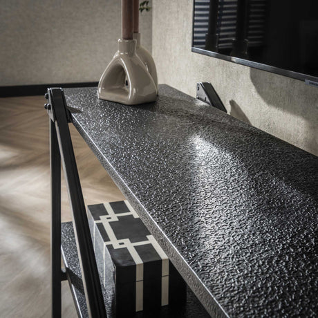 Meuble TV Loek Gris Métal 140 cm 