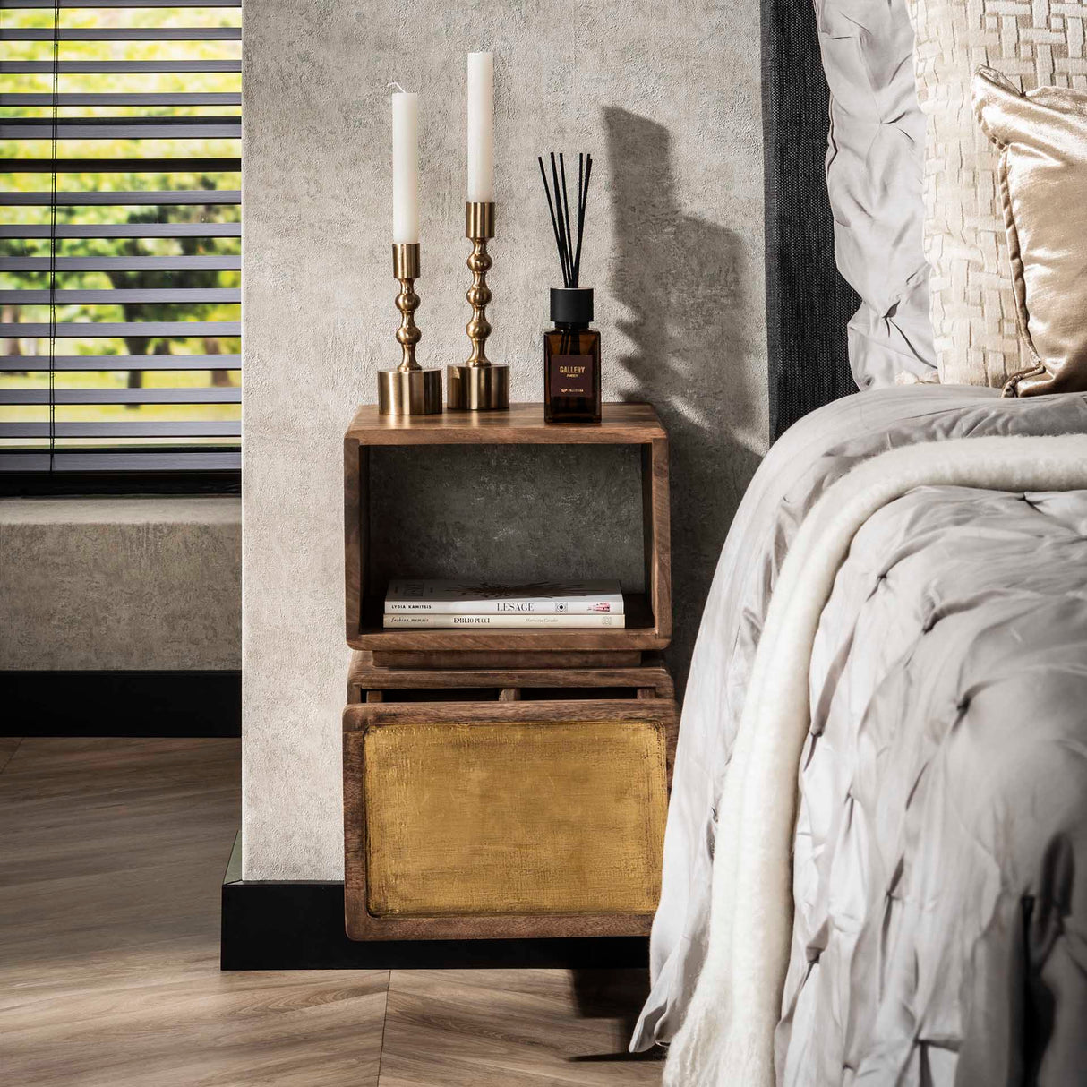 Solano NUIT DE NUIT 1 tiroir Massif mangue sable 