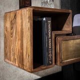 Solano Ensemble de 2 tables de nuit en bois massif de mangue sable et laiton 