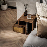 Solano Ensemble de 2 tables de nuit en bois massif de mangue sable et laiton 