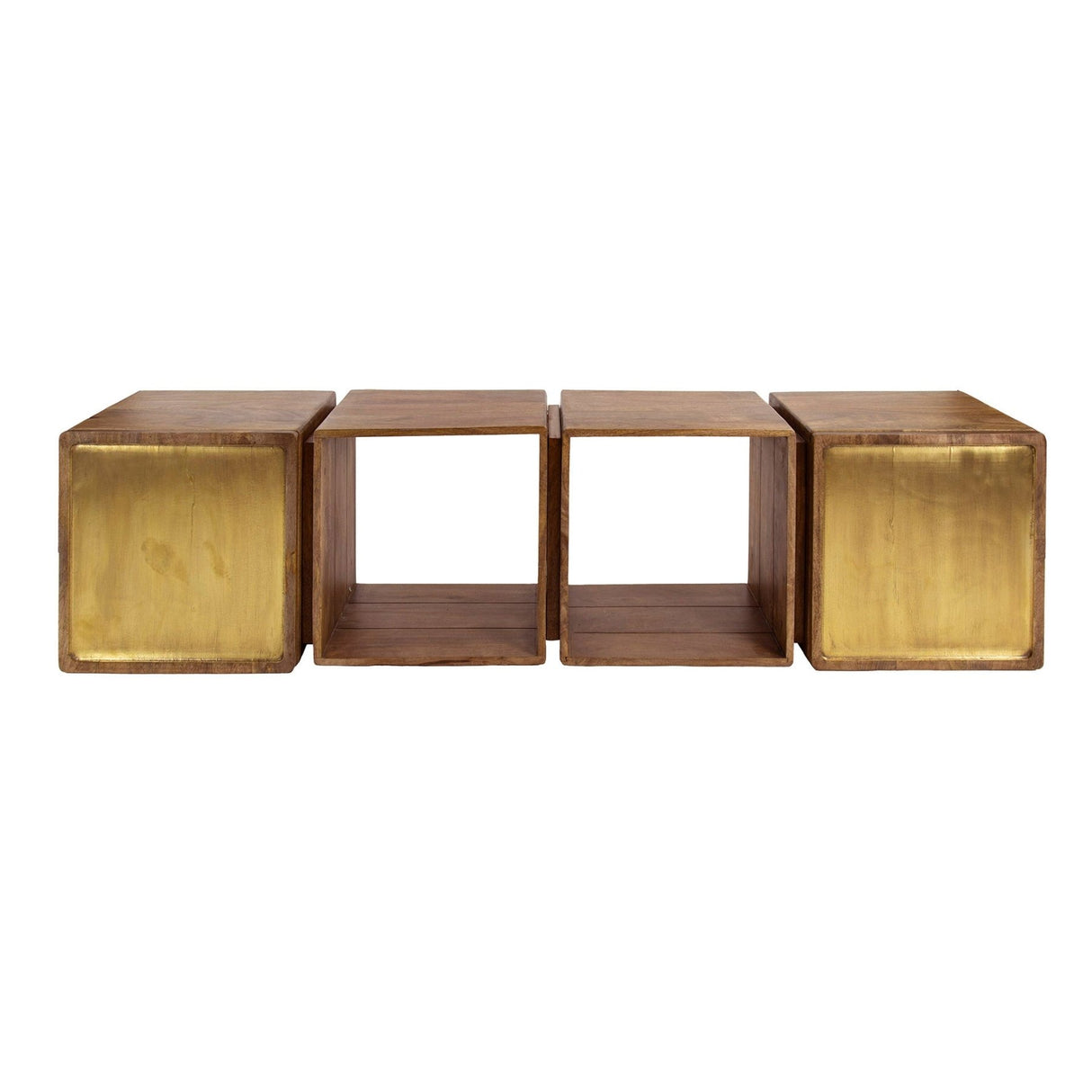 Buffet Suspendu Maceo - Bois de manguier Sable avec Accent en Laiton 169 cm 