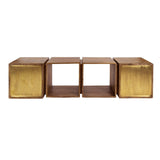 Buffet Suspendu Maceo - Bois de manguier Sable avec Accent en Laiton 169 cm 