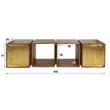 Buffet Suspendu Maceo - Bois de manguier Sable avec Accent en Laiton 169 cm 
