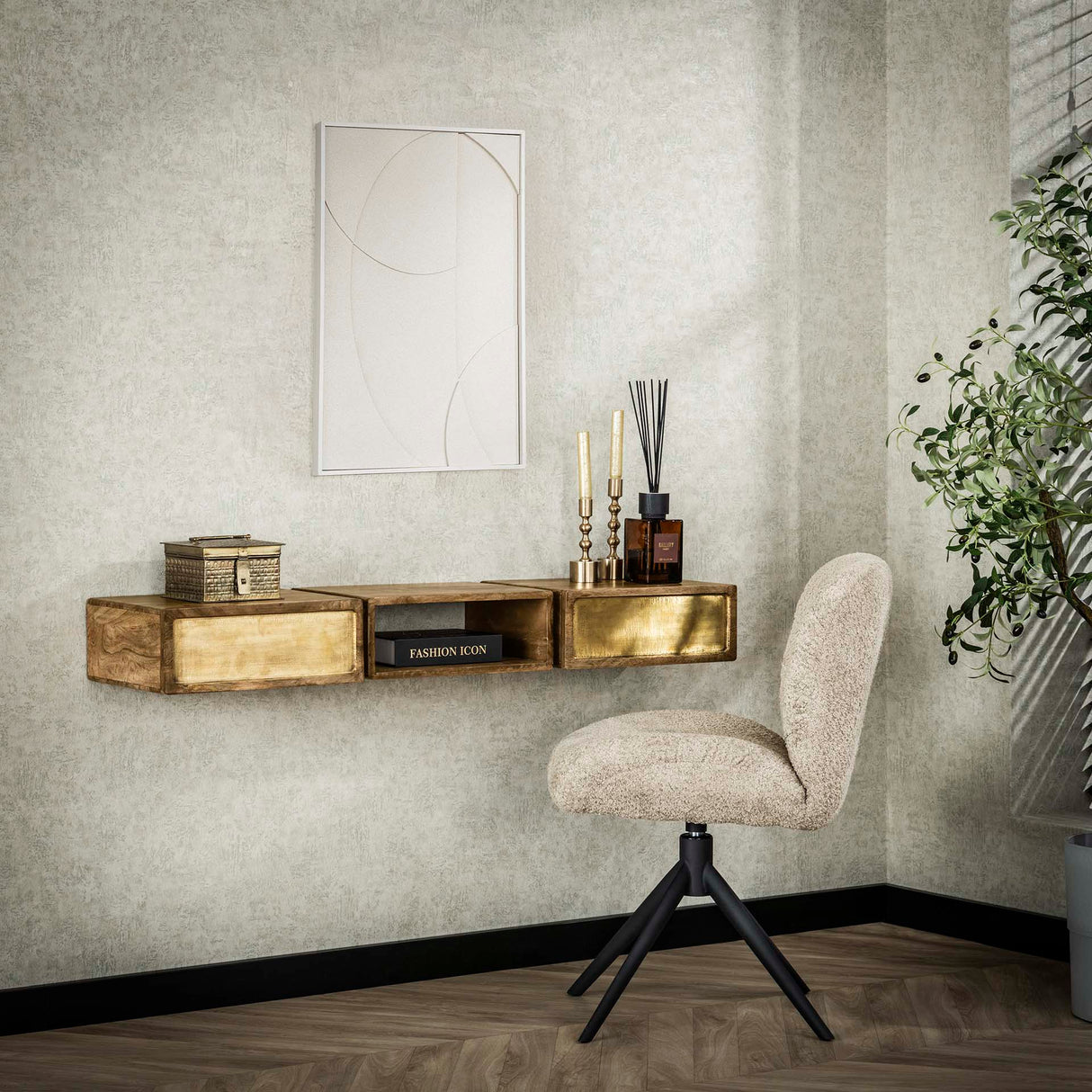 Mira Support de plafond pour porte Mango Sable Laiton 123 cm 
