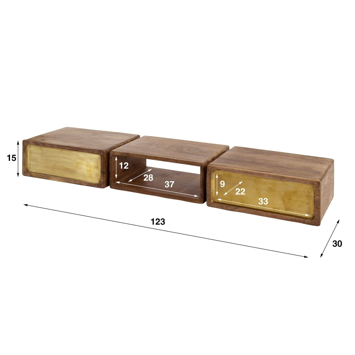 Mira Support de plafond pour porte Mango Sable Laiton 123 cm 