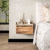 Orto Niche de nuit suspendue 1 tiroir Bois de manguier Céramique 