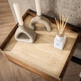 Orto Niche de nuit suspendue 1 tiroir Bois de manguier Céramique 