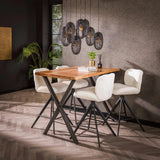 Table de bar industrielle Kevin 140 cm Pied en croix 