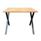 Table de bar industrielle Kevin 140 cm Pied en croix 