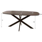 Table à manger ovale danoise en bois d'acacia massif marron noyer Tavon 180x95 cm