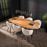Table à manger ovale danoise Tavon en bois d'acacia 180x95 cm