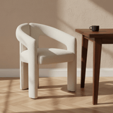 Chaise de salle à manger Ivoire Bouclé Maro - Tissu complet 