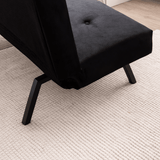 Canapé-lit 3 places Zoly Noir Tissu - 180 cm - Sans accoudoirs - Capitonné 