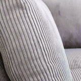 Canapé d'angle en tissu rayé gris clair, canapé-lit Gabi - gauche 