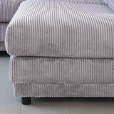 Canapé d'angle en tissu rayé gris clair, canapé gonflable Gabi - droit 