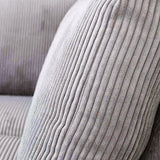 Canapé d'angle en tissu rayé gris clair, canapé gonflable Gabi - droit 