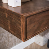 Table de chevet flottant en acacia drift brown industriel 