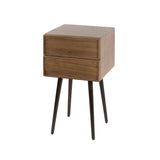 Table de chevet Lio – Acacia Drift Brown – 2 tiroirs 