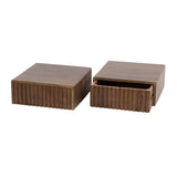 Table de nuit flottant en bois d'acacia drift brown – 1 tiroir 