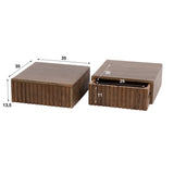 Table de nuit flottant en bois d'acacia drift brown – 1 tiroir 