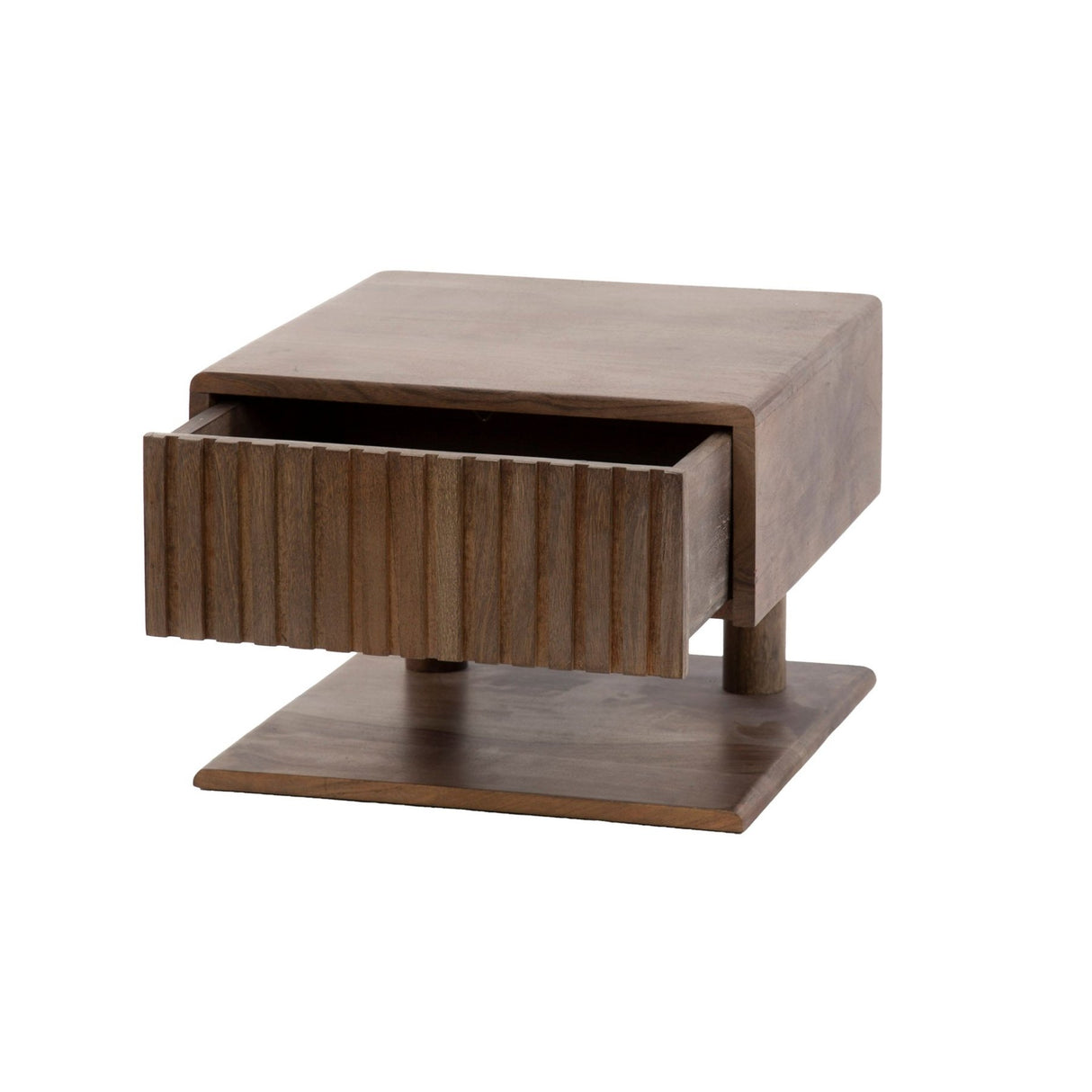 Table de nuit flottant Acacia Drift Brown – 1 tiroir 35 cm 