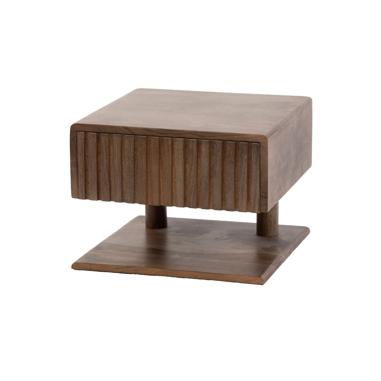 Table de nuit flottant Acacia Drift Brown – 1 tiroir 35 cm 