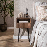 Table de chevet Dex en bois d'acacia Drift Brown - 1 tiroir 