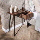 Table de Chevet Gauche Oslo Bois d'Acacia Marron Flotté 1 Tiroir