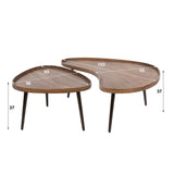 Ensemble de tables basses Kira – Bois d'acacia organique brun (Ensemble de 2) 