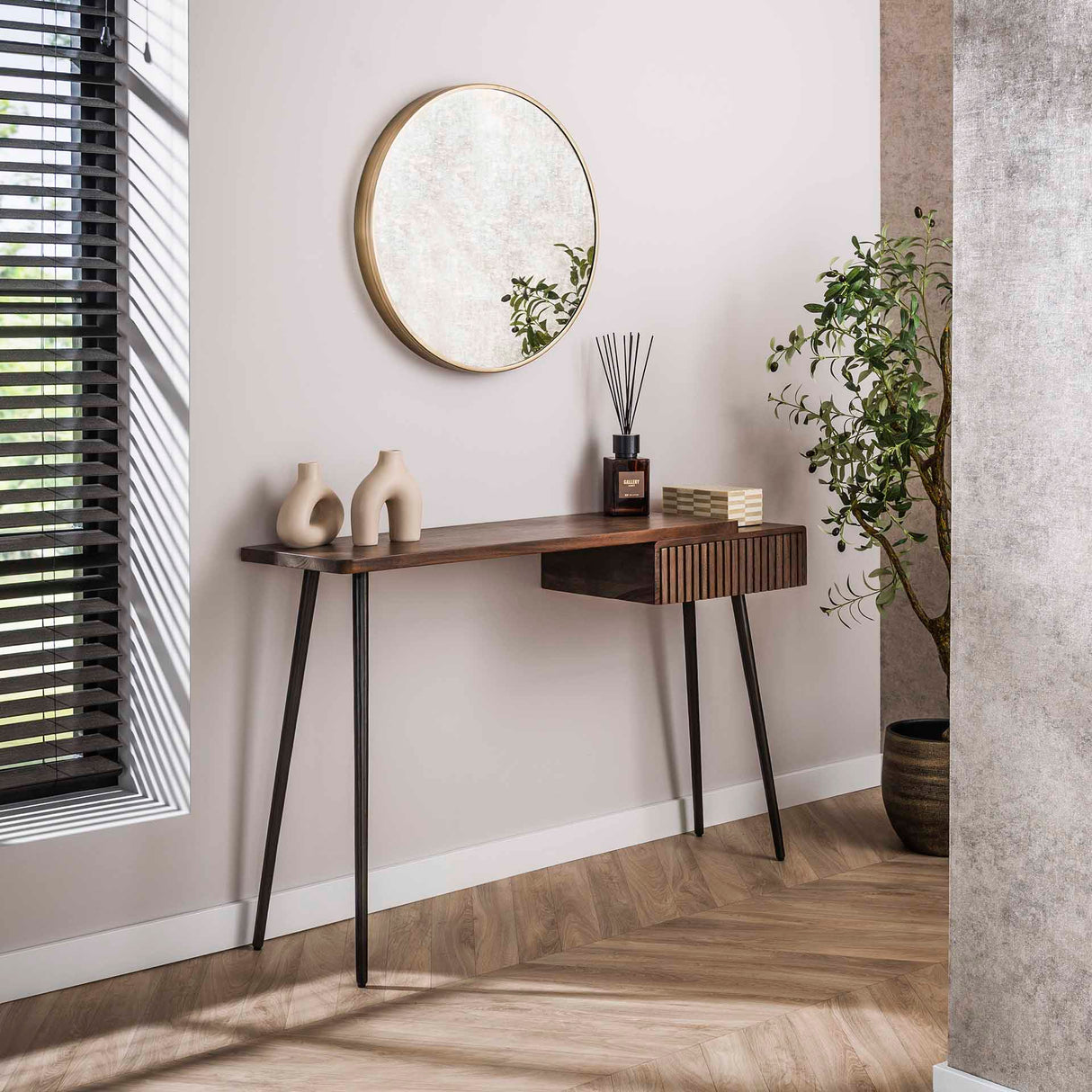 Coiffeuse Elin - Acacia massif Drift Brown 120 cm 