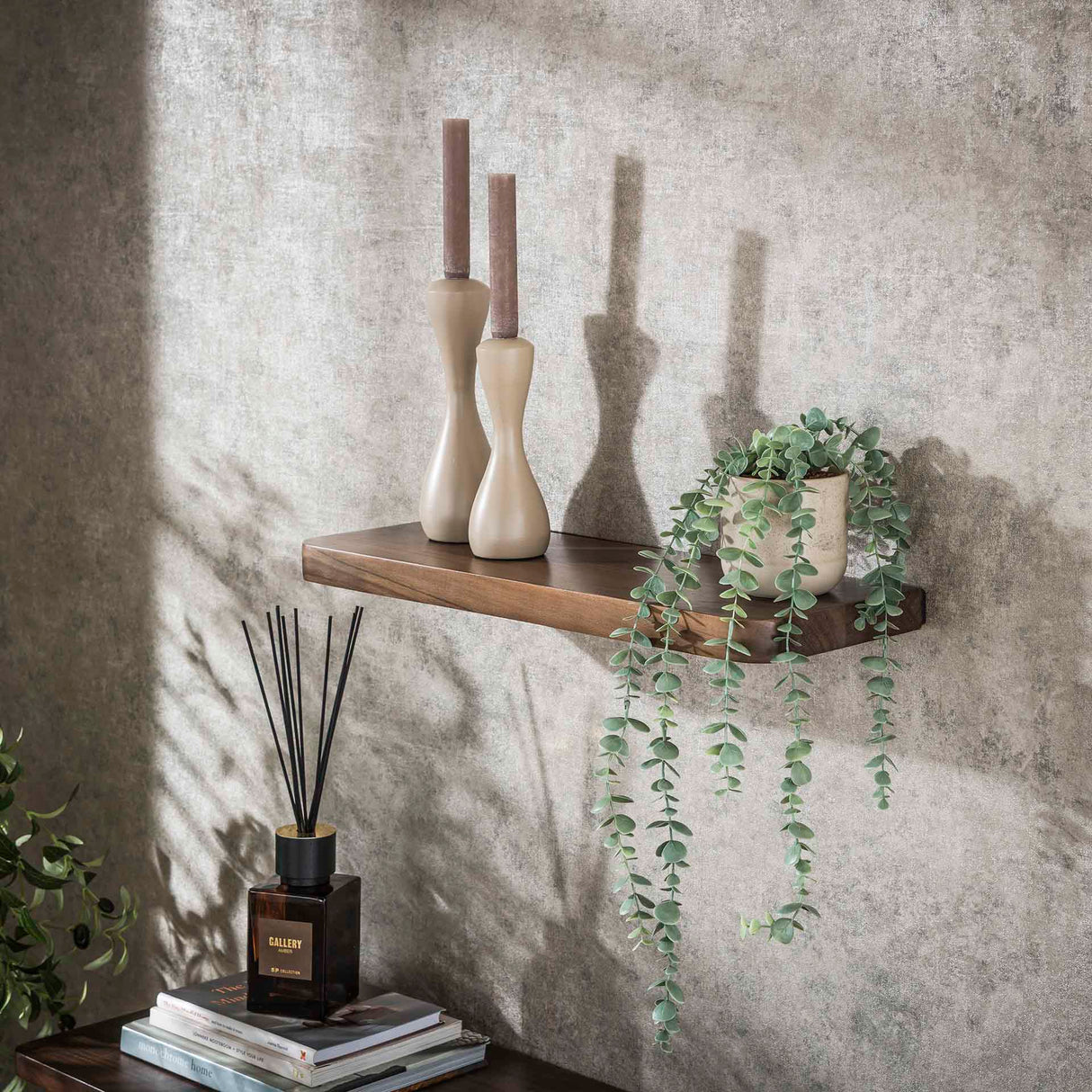Étagère murale Acacia Drift Brown 60 cm - Bois massif 