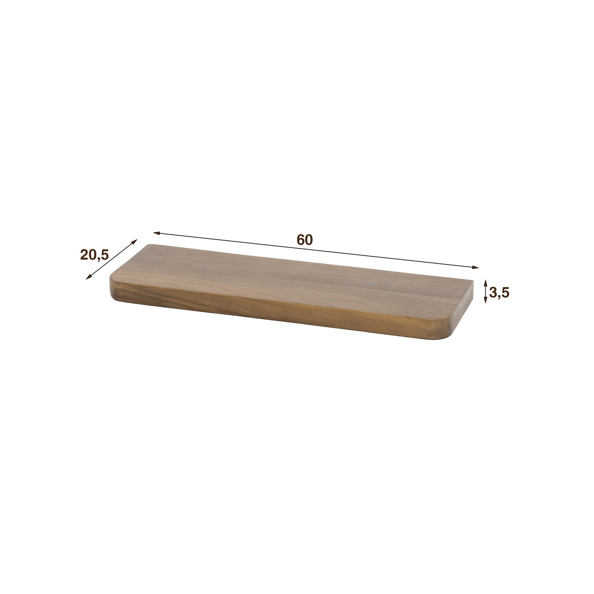 Étagère murale Acacia Drift Brown 60 cm - Bois massif 