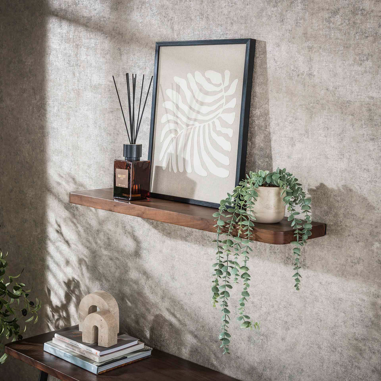 Étagère murale Noa 90 cm - Bois d'acacia Drift Brown 