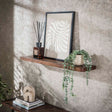 Etagères murales - Etagère murale Noa 90 cm Bois d'Acacia Massif Marron Flotté - Dimehouse