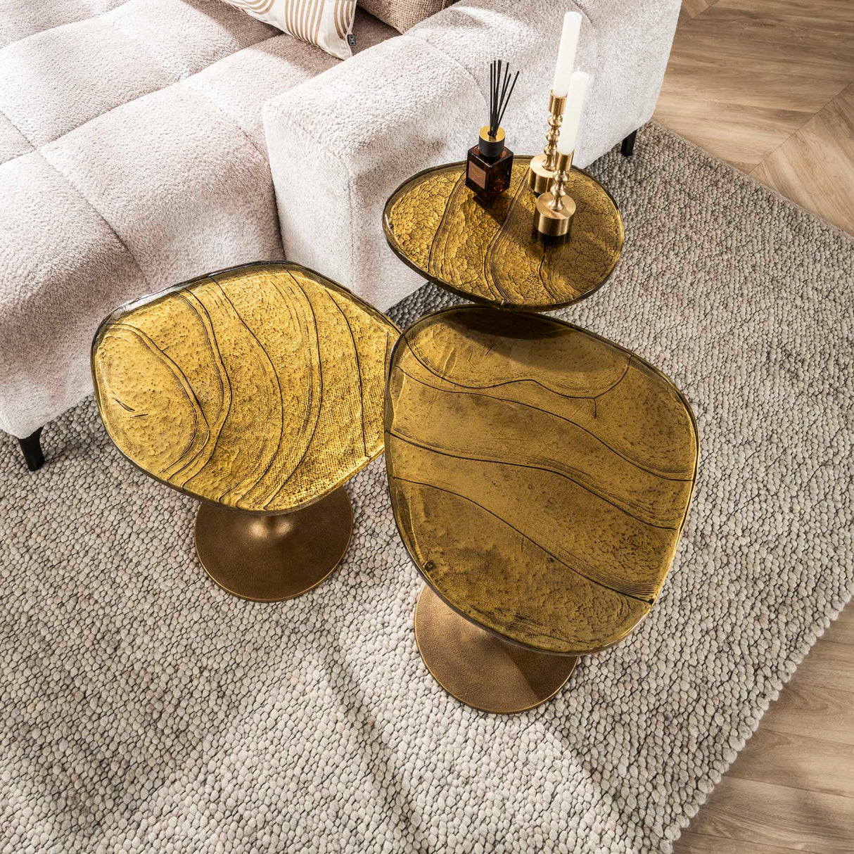 Table d'appoint Aurora M - Or Antique 50x55 cm 