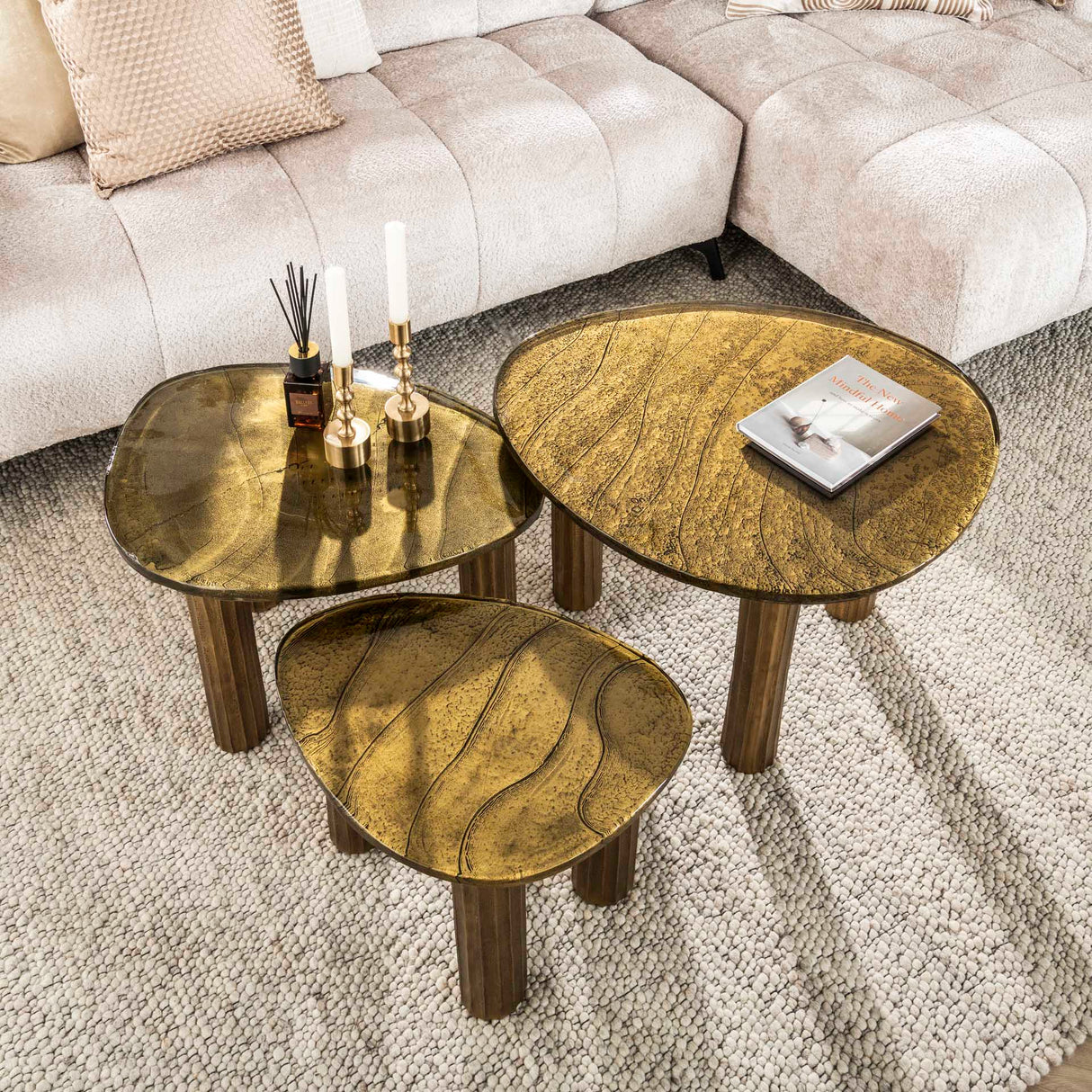 Table basse Nova S - Or Antique 51x37 cm 