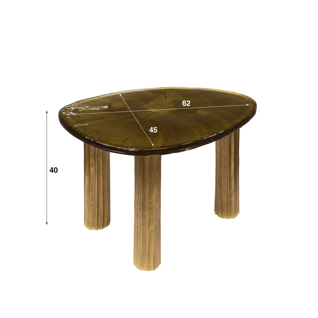 Table basse Luna Or Antique 62x45x40 cm 