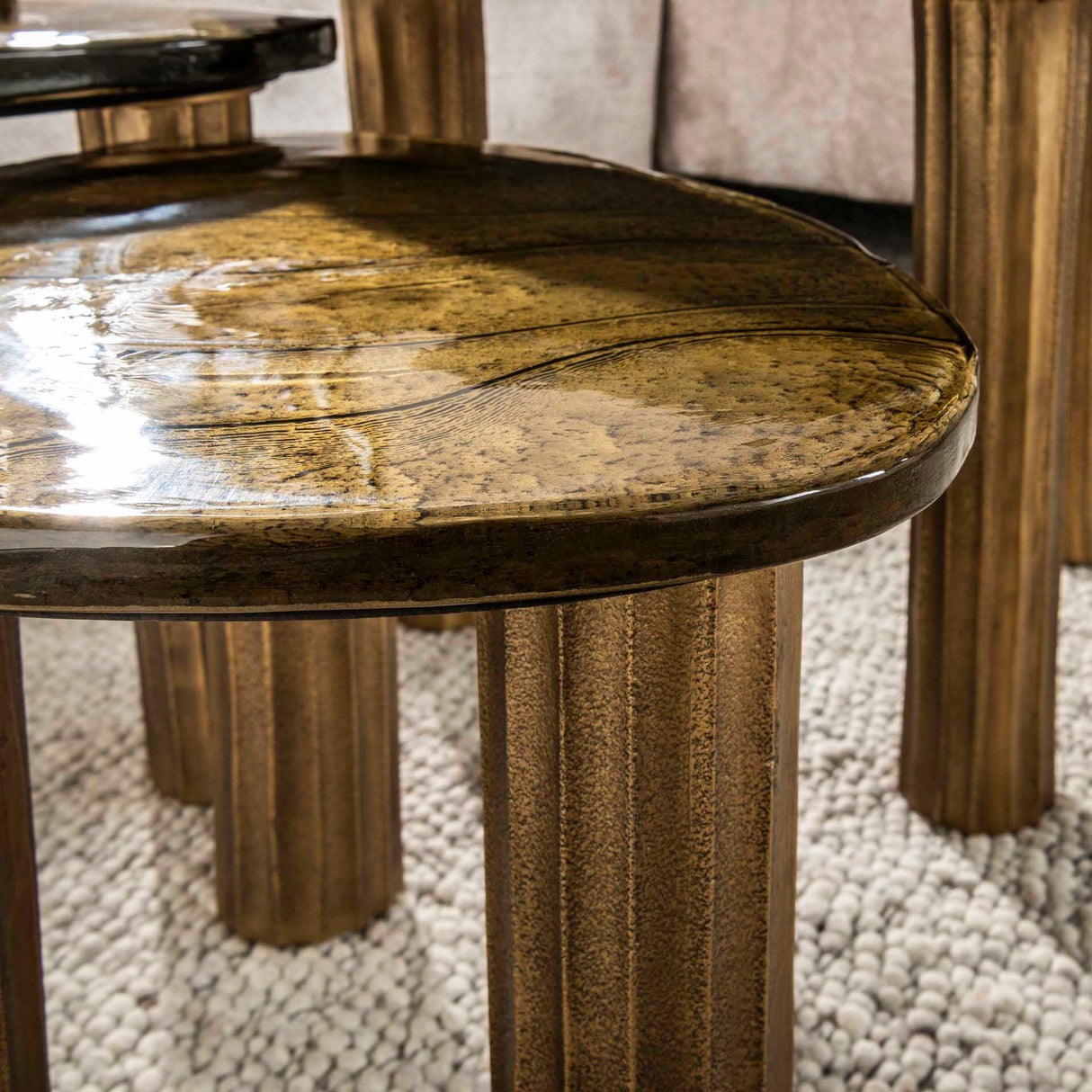 Table basse Luna Or Antique 62x45x40 cm 