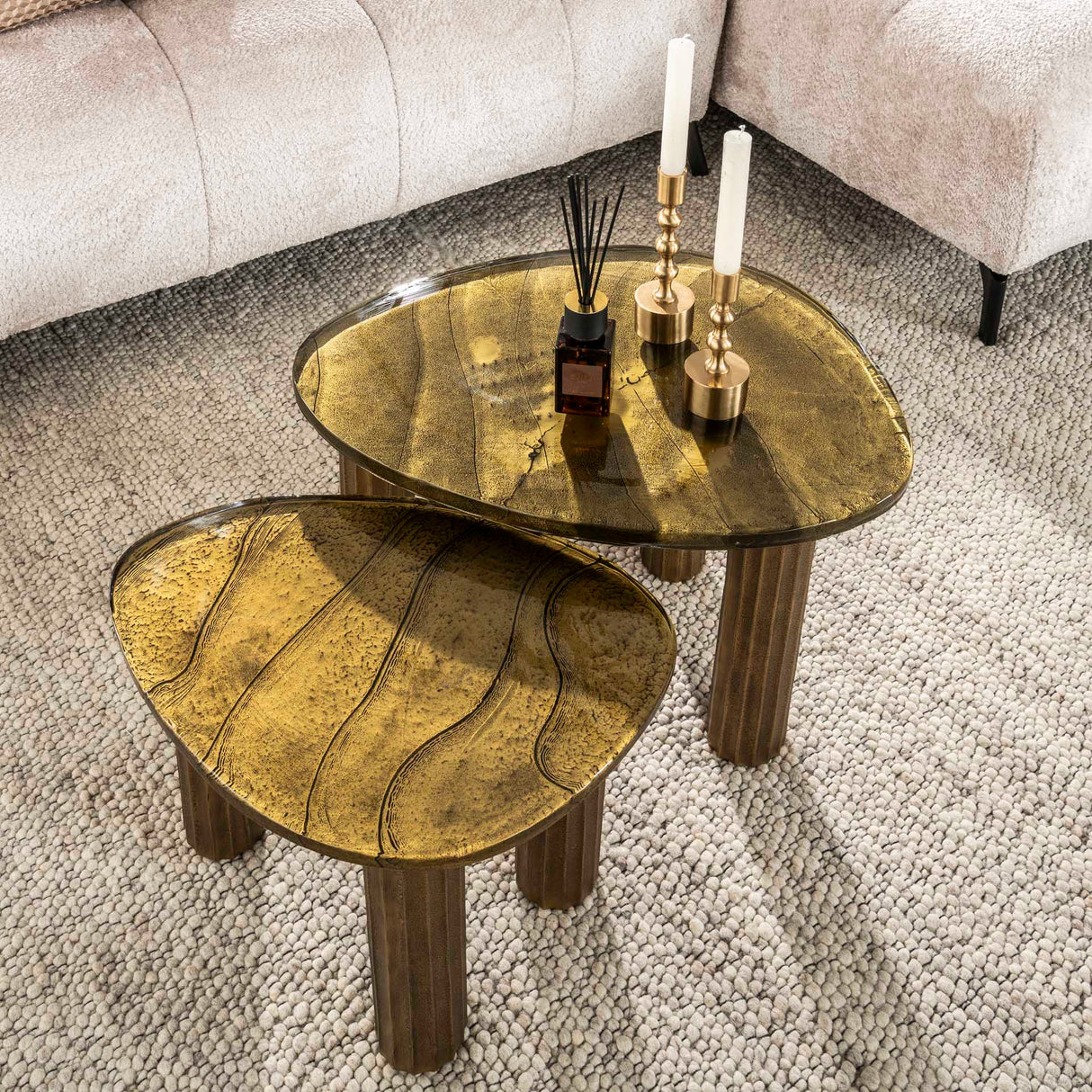 Table basse Luna Or Antique 62x45x40 cm 