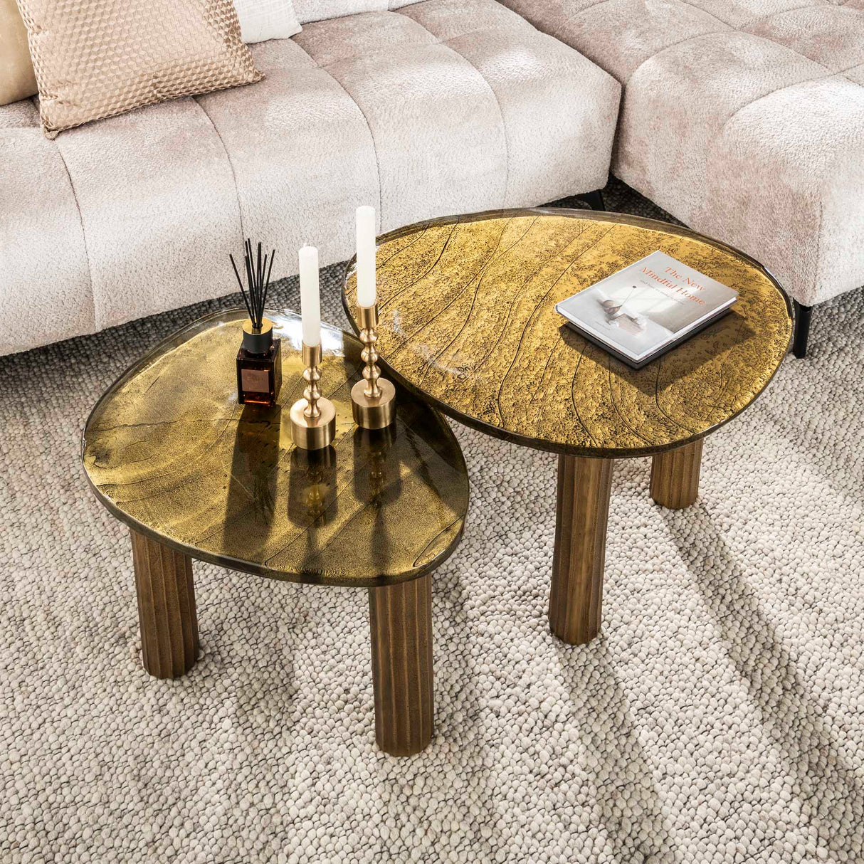 Table basse Luna Or Antique 62x45x40 cm 