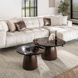 Ensemble de tables basses Aurora cuivre antique - ensemble de 2 