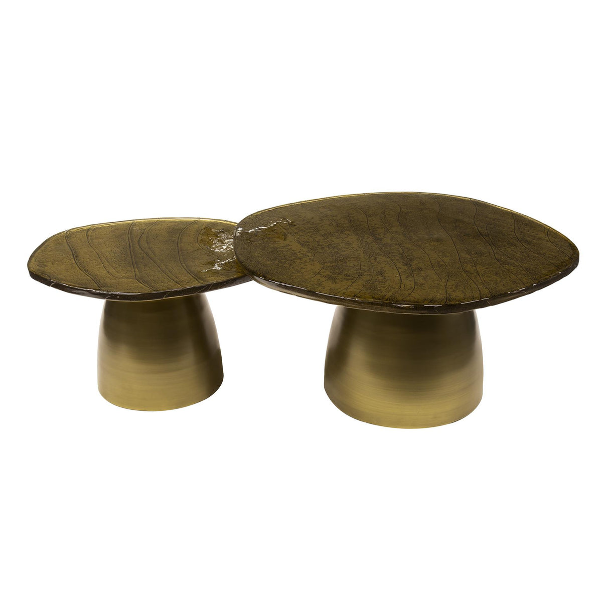 Ensemble de tables basses Aurelia – Or Antique – Ensemble de 2 