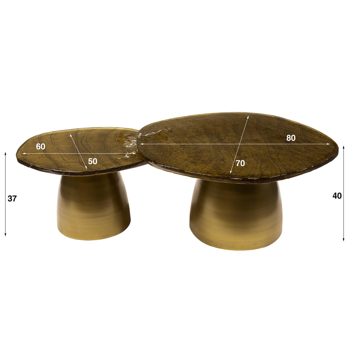 Ensemble de tables basses Aurelia – Or Antique – Ensemble de 2 