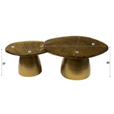 Ensemble de tables basses Aurelia – Or Antique – Ensemble de 2 