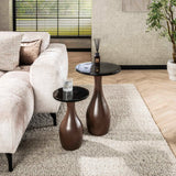 Table d'appoint Vesta en forme de goutte - Cuivre antique - 30x30x45 cm 