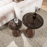 Table d'appoint Vesta en forme de goutte - Cuivre antique - 30x30x45 cm 