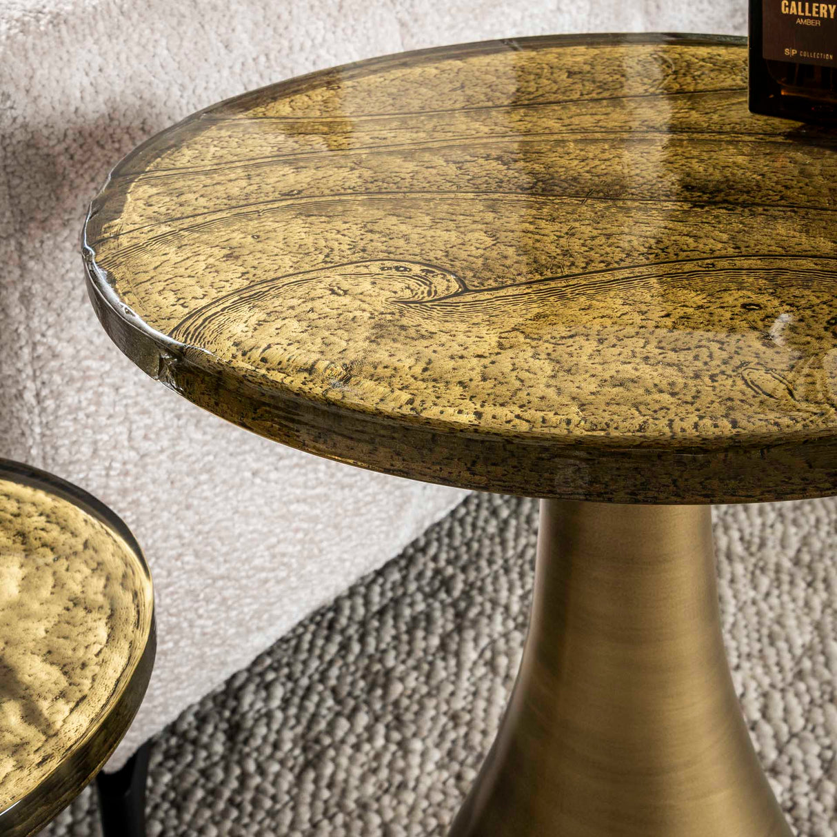 Table d'appoint Goutte S - Or Antique - 30x30x45 cm 