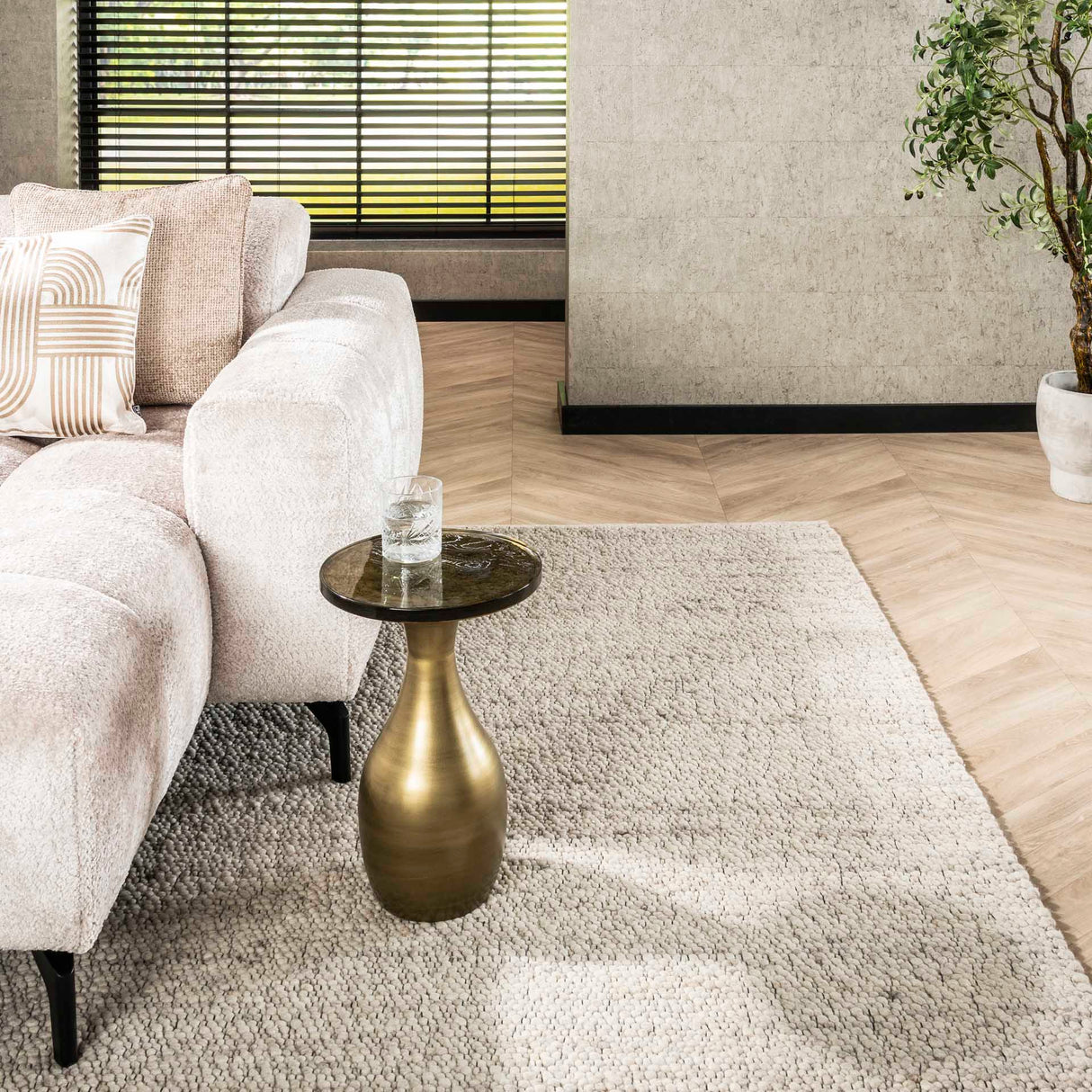 Table d'appoint Goutte S - Or Antique - 30x30x45 cm 