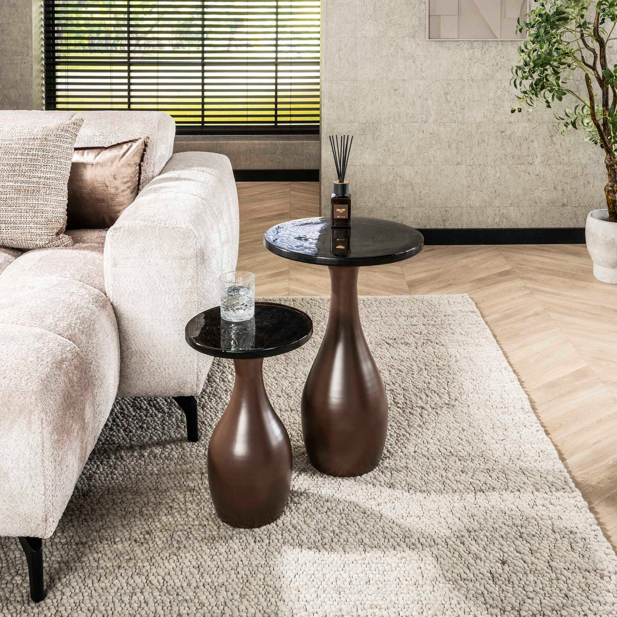 Table d'appoint Nova Cuivre Antique Goutte 60 cm 